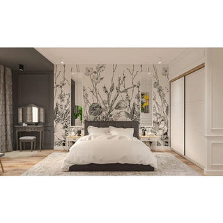 Sminkebord med spejl og skammel – Regina – grå – 80 x 40 x 142 cm