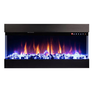 Indbygget elektrisk pejs, Art Flame, Dalas, Sort, Metal, Timer, Justerbar intensitet, Fjernbetjening, 1,5 kW, 930x484x200 mm