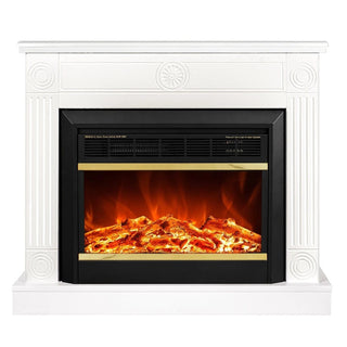 Dekorativ elektrisk pejs, Fritstående, Art Flame, Hvid, I MDF, Timer, Brændende effekt, Fjernbetjening, 1,5 kW, 950x800x270 mm