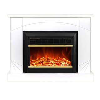 Dekorativ elektrisk pejs, Fritstående, Art Flame, Madeira + Mars, Hvid, I MDF, Timer, Brændende effekt, Justerbar intensitet, Fjernbetjening, 1,5 kW, 1100x850x270 mm