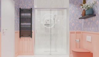Skydedør til bruseniche, Profiltek Salma, glas, 138/141-195 cm