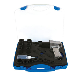 Trykluftpistol, til slagskruning, Unior 615516, 113 l/min, 6,2 bar, med tilbehør