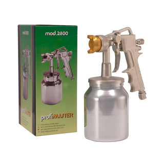 Trykluftpistol, til maling, Profimaster 2800, med beholder forneden, 1 litru