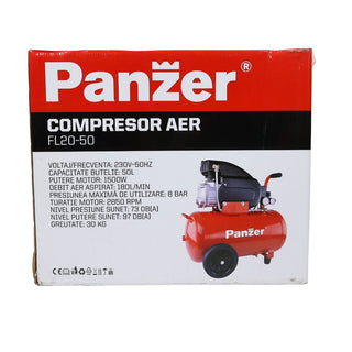 Stempelkompressor, med olie, Panzer FL20-50, 1,5 kW, 2 HK, 50 liter