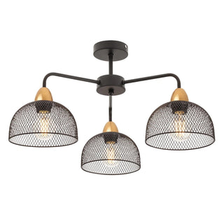 Loftlampe Tamis 01-1570, 3 x E27, Mat sort og guld, Moderne
