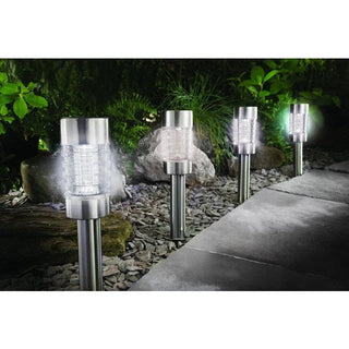 Hoff LED solcellelampe, Glas og rustfrit stål, H 41,5 cm, Udvendig