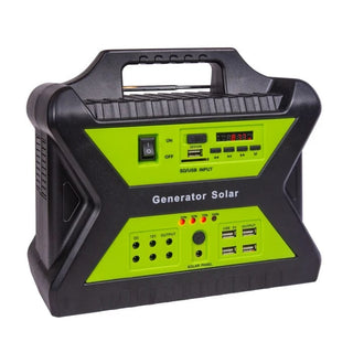 Solcellekit 12V / 17Ah m. 30W panel, 6 LED-pærer, Bluetooth, FM/AM-radio & USB | LiFePO4