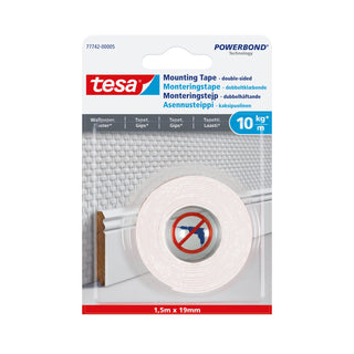 Dobbeltklæbende tape til strukturerede overflader, tesa, 1,5 m × 19 mm