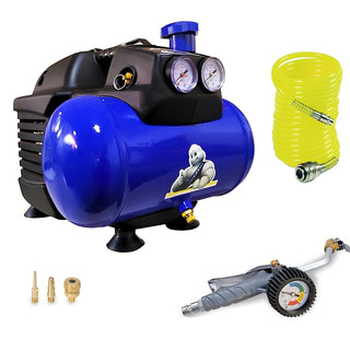 Kompressor, med stempel, oliefri, Michelin MBL6/1100, 1,1 kW, 1,5 HK, 6 liter + accesorii