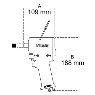 Trykluftpistol, til slagskruning, Beta 1927XM, fæste 1/2 tomme, 10000 rpm, 160 l/min, 6,2 bar
