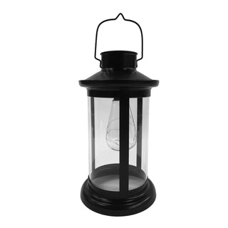LED solcelle lampe fra Hoff med pære, Metal/plastik/glas, H 28 cm, Sort