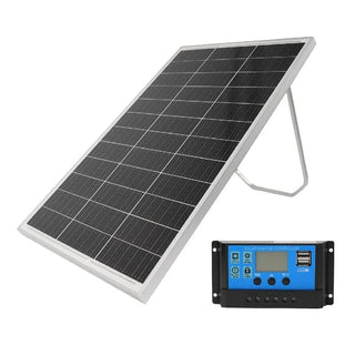 Lohuis Solcellekit – 100W Monokrystallinsk Panel + 20A PWM-controller | 12V / 24V