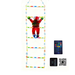 Julemand på stige Smart – Hoff iDeal, 116 RGB LED, app-styring & fjernbetjening, 25×100 cm, til inde/ude