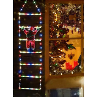 Julemand på stige Smart – Hoff iDeal, 116 RGB LED, app-styring & fjernbetjening, 25×100 cm, til inde/ude