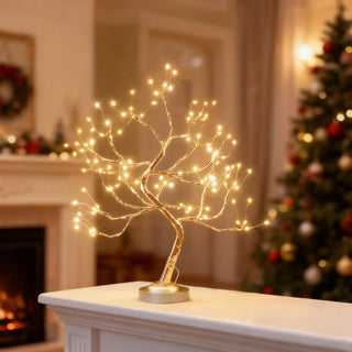 Hoff juletræ dekoration – 108 mikroLED, varm hvid lys, 45 cm, batteri / USB