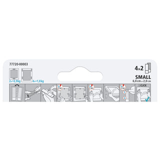 Klæbestrimmel, tesa Powerstrips Click, velcrotype, til fastgørelse, 60 × 20 mm
