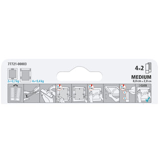 Klæbestrimmel, tesa Powerstrips Click, velcrotype, til fastgørelse, 80 × 20 mm