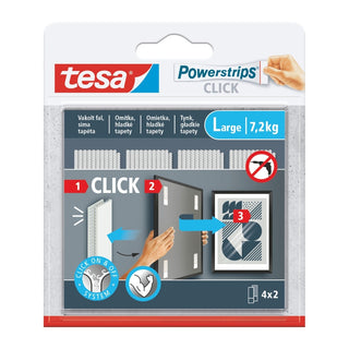 Klæbestrimmel, tesa Powerstrips Click, velcrotype, til fastgørelse, 85 × 20 mm
