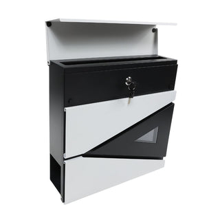 Postkasse til indendørs og udendørs brug, Versay Astris QHXHW091, stålplade, 370 × 110 × 370 mm