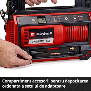 Stempelkompressor, Einhell Pressito 18/25, batteridrevet, 18 V, 11 bar