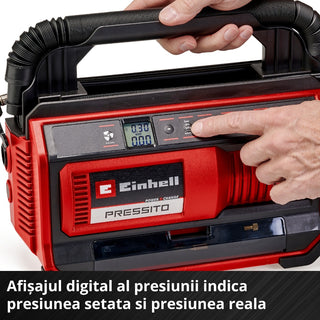 Stempelkompressor, Einhell Pressito 18/25, batteridrevet, 18 V, 11 bar