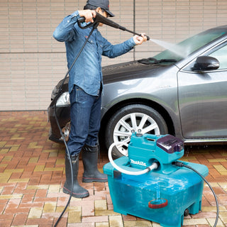 Højtryksrenser, Makita DHW080ZK, batteridrevet, LXT, 18 V, 80 bar, 330 l/t, slange 5 m