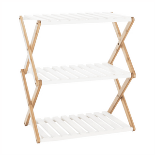 Peoria hylde, MDF, Bambus, Hvid, 53,5x31,5x61 cm