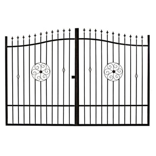 Flora metalport, smedejern og stål, sort, 4000 x 2000 mm