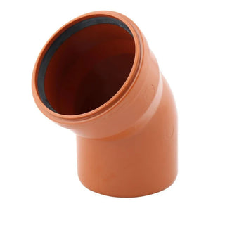 PVC-bøjning med ring 15° – Ø110 mm (orange)