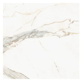 Gulvflise Titanic, 60 x 60 cm, glans, hvid, rektificeret, marmorlook