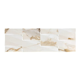 Vægflise Midas Prisma Natural 25x75 cm – marmorlignende, højglans, beige (sælges pr. pakke – 1,31 m² pr. pakke)