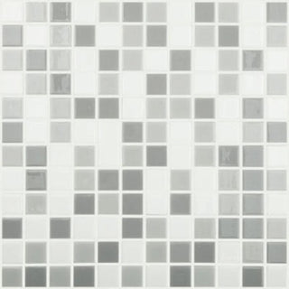 Glasmosaik Hvid / Grå mix - 31,7x31,7cm