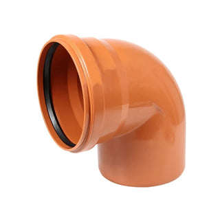 PVC-bøjning med ring 87° – Ø125 mm (orange)