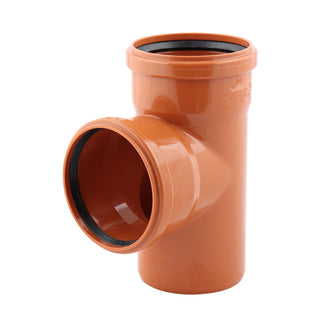 Grenrør, PVC, med tætningsring, Ø 200 × 200 mm, 87 grader, orange