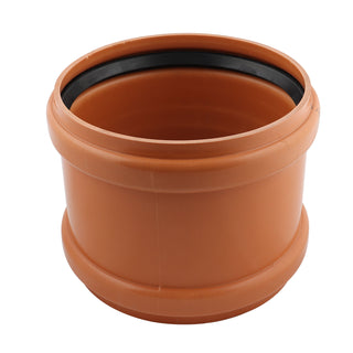 Muffe, PVC, med tætningsring, Ø 200 mm, til samling af rør, orange