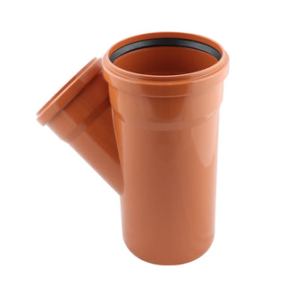 Grenrør, PVC, med tætningsring, Ø 250 x 250 mm, 45 grader, orange