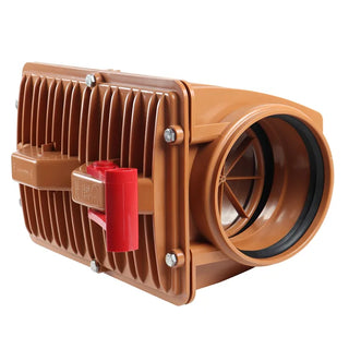 PVC kontraventil DN200 med pakning – Ø200 mm, orange