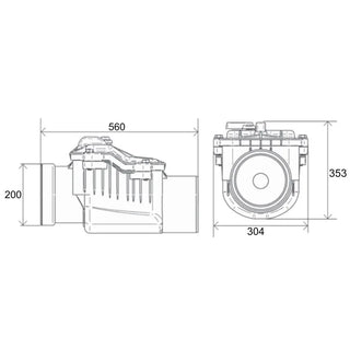 PVC kontraventil DN200 med pakning – Ø200 mm, orange