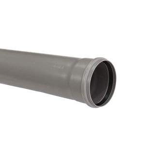 PVC-U-rør til indvendig kloakafløb, med muffe, 110 x 2 mm, 4 m