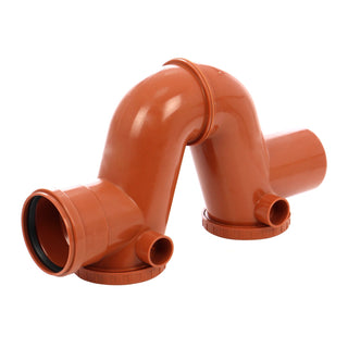 Vandlås til udvendige afløbssystemer, PVC, med tætningsring, Ø 110 mm, orange