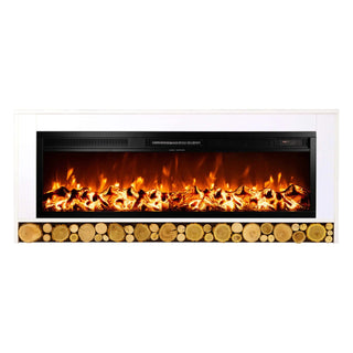 Dekorativ elektrisk pejs, Fritstående, Art Flame, Rio hvid + Tanzania, Hvid, I MDF, Blæser, 3D, 1,5 kW, 1500x630x300 mm