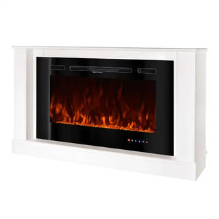 Dekorativ elektrisk pejs Art Flame Bernard Mini + Adeli, 1.5 kW, 3D flammeeffekt, hvid, MDF, 1215 x 725 x 300 mm
