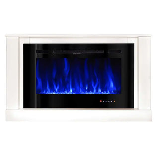 Dekorativ elektrisk pejs Art Flame Bernard Mini + Adeli, 1.5 kW, 3D flammeeffekt, hvid, MDF, 1215 x 725 x 300 mm