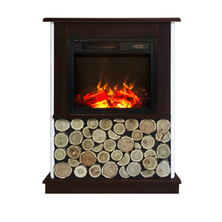 Dekorativ elektrisk pejs, Fritstående, Art Flame, Hvid/Wenge, I MDF, Med Blæser, 3D Brændeindsats, 1,1 kW, 682x895x250 mm