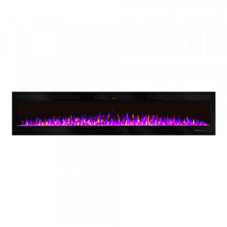 Indbygget væghængt elektrisk pejs, Art Flame, Fiji, Sort, Metal, Med blæser, 3D brændeindsats, 1,5 kW, 2540x544x140 mm