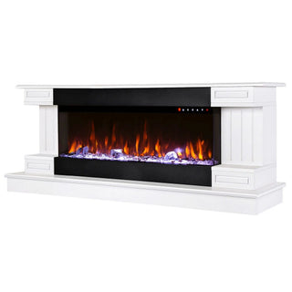 Elektrisk pejs, Art Flame Arizona mini + Dalas mini, 1.5 kW, 3D flamme, hvid, MDF + PAL, 1470 x 603 x 430 mm