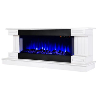 Elektrisk pejs, Art Flame Arizona mini + Dalas mini, 1.5 kW, 3D flamme, hvid, MDF + PAL, 1470 x 603 x 430 mm