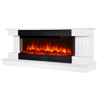 Elektrisk pejs, Art Flame Arizona mini + Dalas mini, 1.5 kW, 3D flamme, hvid, MDF + PAL, 1470 x 603 x 430 mm