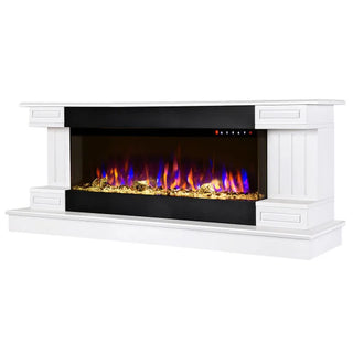 Elektrisk pejs, Art Flame Arizona mini + Dalas mini, 1.5 kW, 3D flamme, hvid, MDF + PAL, 1470 x 603 x 430 mm