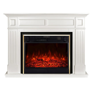 Dekorativ Elektrisk Pejs, Fritstående, Art Flame, Sicilia + Richi, Hvid, I MDF, Med Blæser, 3D Brændeindsats, 1,95 kW, 1320x1000x300 mm